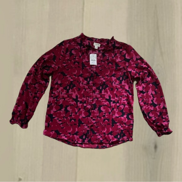 NWT J. Crew Button Up Floral Blouse Top XXS - Picture 9 of 11